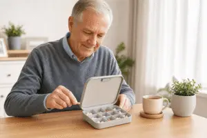 Los pastilleros, con compartimentos etiquetados, simplifican la gestión diaria de medicación, mejorando la adherencia y reduciendo errores en la dosis.